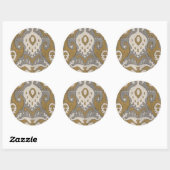 Ochre Ikat II Ronde Sticker (Vel)