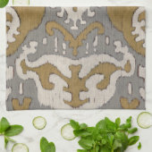 Ochre Ikat II Theedoek (Gevouwen)