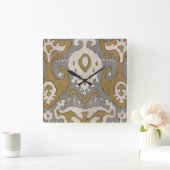 Ochre Ikat II Vierkante Klok (Huis)