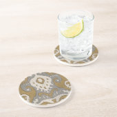 Ochre Ikat II Zandsteen Onderzetter (Zijkant)