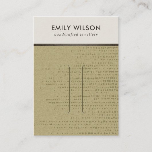 OCHRE KRAFT WITTE STIPPEN HAARCLIP DISPLAY KAART VISITEKAARTJE (Voorkant)