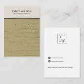 OCHRE KRAFT WITTE STIPPEN KETTING OORBEL DISPLAY VISITEKAARTJE (Voorkant / Achterkant)