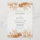 Ochre Rustic Botanical Wedding Kaart (Voorkant)
