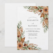 Ochre Rustic Woodland Wedding Kaart (Voorkant / Achterkant)