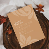 Ochre Smaakvolle Klassieke Script Damask Wedding Kaart