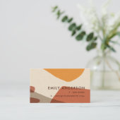 Ochre Terracotta Modern Rustiek Abstract Artistiek Visitekaartje (Staand voorkant)
