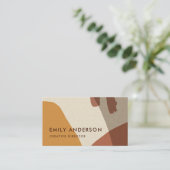 Ochre Terracotta Modern Rustiek Abstract Artistiek Visitekaartje (Staand voorkant)