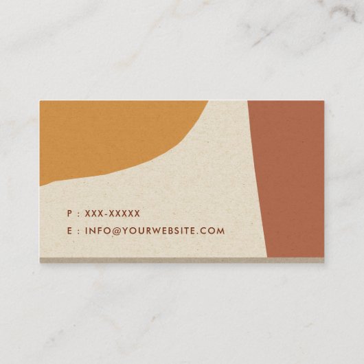 Ochre Terracotta Modern Rustiek Abstract Artistiek Visitekaartje (Achterkant)