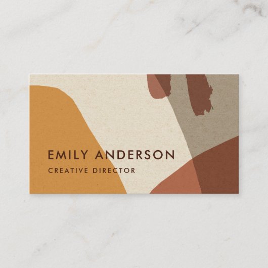 Ochre Terracotta Modern Rustiek Abstract Artistiek Visitekaartje (Voorkant)