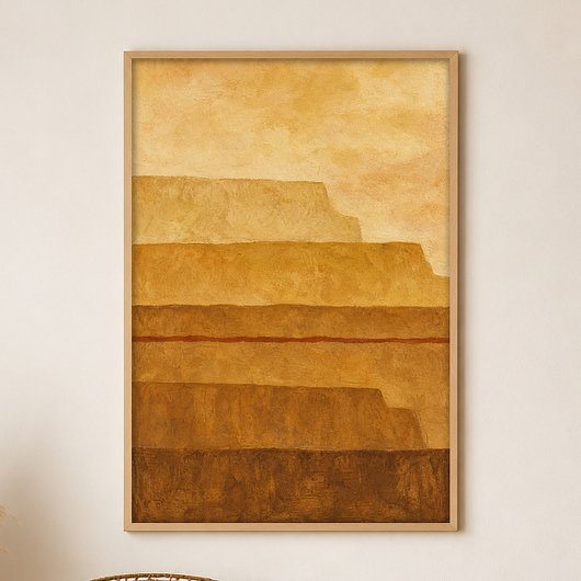 Ochre Terrassen Gouache Boho Kunst Poster