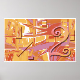 Ochre Two Abstract Art Poster | orange