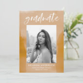 Ochre Waterverf Was foto Afstuderen Aankondiging (Staand voorkant)