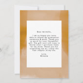 Ochre Waterverf Was foto Afstuderen Bedankkaart (Achterkant)