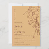 OCHRE YELLOW DRAWING FLORA REHEARSAL DINNER INVITE BEDANKKAART (Voorkant)