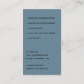 OCHRE YELLOW NAVY PLUMBER SERVICE PIPES PLUMBING VISITEKAARTJE (Achterkant)