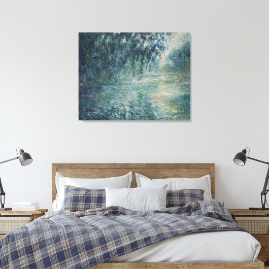 Ochtend aan de Seine Monet Canvas Afdruk (Insitu (Slaapkamer))