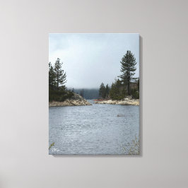 Ochtend aan het meer canvas afdruk
