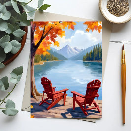 Ochtend aan het Meer | Vredig Berglandschaps Kunst Briefkaart
