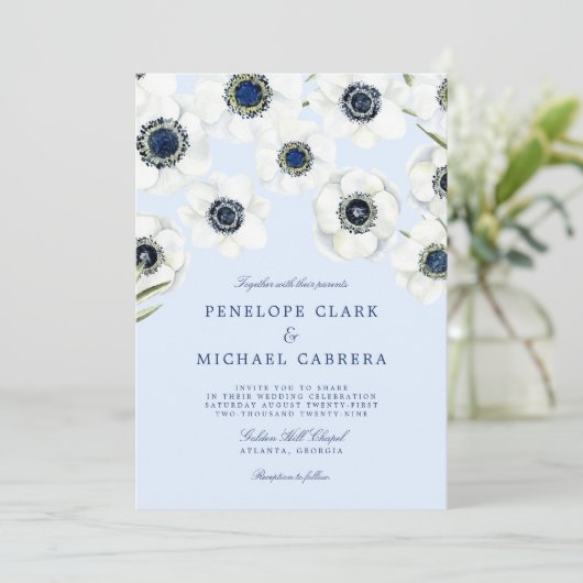 Ochtend Anemoon | Bloemachtige Trouwdag Kaart (Staand voorkant)