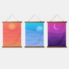Ochtend Avond & Nacht Trio Hangend Wandkleed