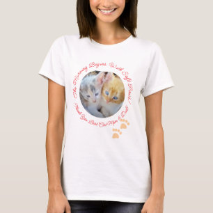 Ochtend begint met zachte poten, katten twee foto' t-shirt