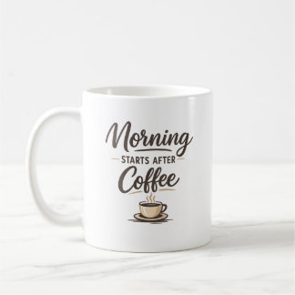 Ochtend begint na koffie – Minimalistische koffiel Koffiemok