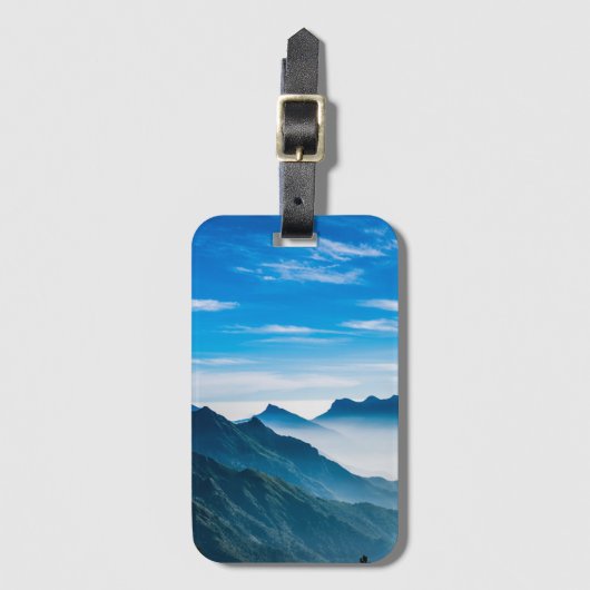 Ochtend Bergen Nevel Landschap Bagagelabel (Voorkant (verticaal))