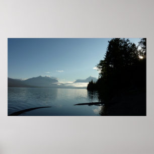 Ochtend bij Lake McDonald in Glacier National Park Poster