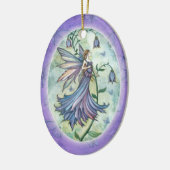Ochtend Blauwe Feeënornament Keramisch Ornament (Links)