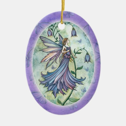 Ochtend Blauwe Feeënornament Keramisch Ornament (Voorkant)