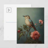 Ochtend Blauwe Vogel Briefkaart (Voorkant / Achterkant)