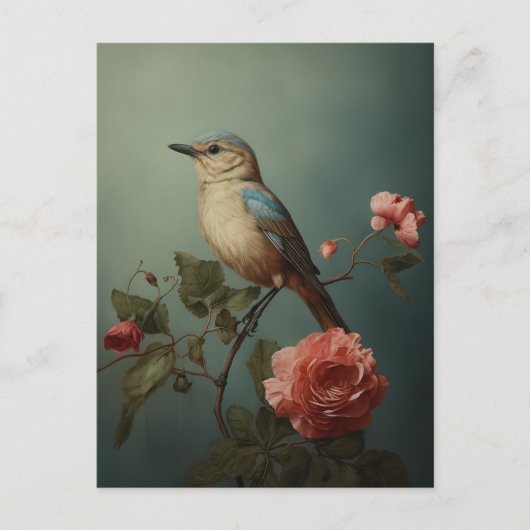 Ochtend Blauwe Vogel Briefkaart (Voorkant)