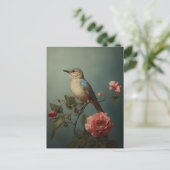Ochtend Blauwe Vogel Briefkaart (Staand voorkant)