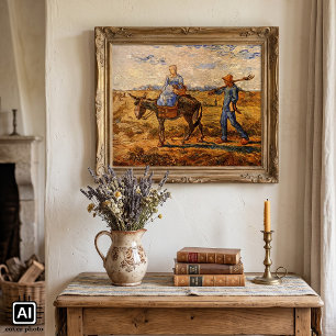 Ochtend, Boerenkoppel door Vincent van Gogh Poster