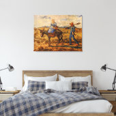 Ochtend: Boerenpaar by Vincent van Gogh Canvas Afdruk (Insitu (Slaapkamer))