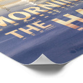 Ochtend boven New York Harbor Aquarel Poster (Hoek)