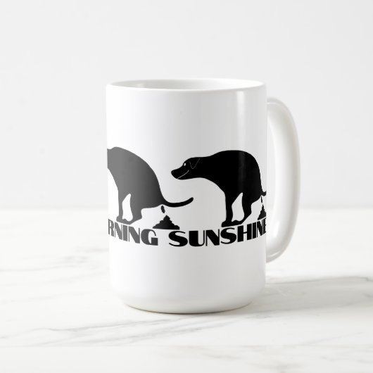 Ochtend Brew Sunshine & Pooping Dogs Koffiemok (Voorkant rechts)