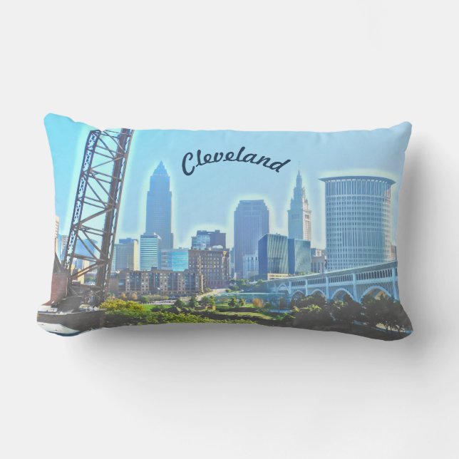 Ochtend Cleveland Ohio Kussen (Voorkant)