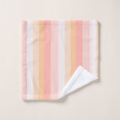 Ochtend Dew roze en gele strepen Bad Handdoek (Wasdoekje)