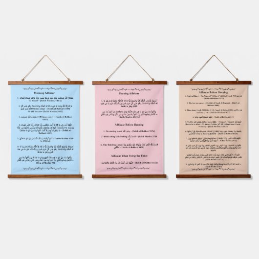 Ochtend en avond Adhkar Hangend Wandkleed (Driedubbel)