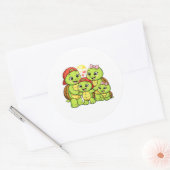 Ochtend Familie Vreugde Ronde Sticker (Envelop)