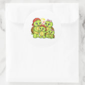 Ochtend Familie Vreugde Ronde Sticker (Tas)