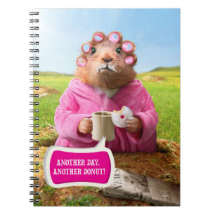 Ochtend Groundhog met de Doughnut en de Koffie van Notitieboek