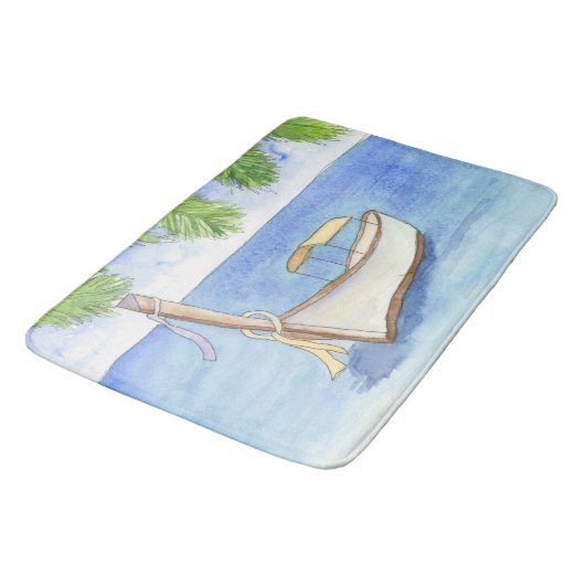 Ochtend in Bali Waterverf Badmat (Gekanteld)