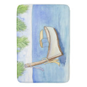 Ochtend in Bali Waterverf Badmat (Voorkant Verticaal)