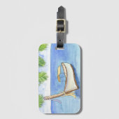 Ochtend in Bali Waterverf Bagagelabel (Voorkant (verticaal))