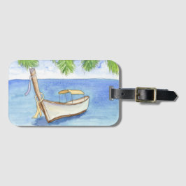 Ochtend in Bali Waterverf Bagagelabel