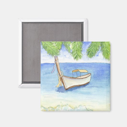 Ochtend in Bali Waterverf Magneet (Voorkant / Achterkant)