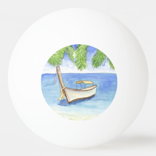Ochtend in Bali Waterverf Pingpongbal (Voorkant)