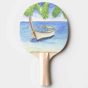 Ochtend in Bali Waterverf Tafeltennisbatje